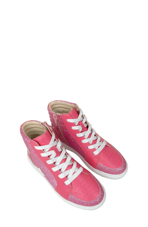 Yosi Samra Kids' Miss Hannah High Top Sneaker in Pink/White 