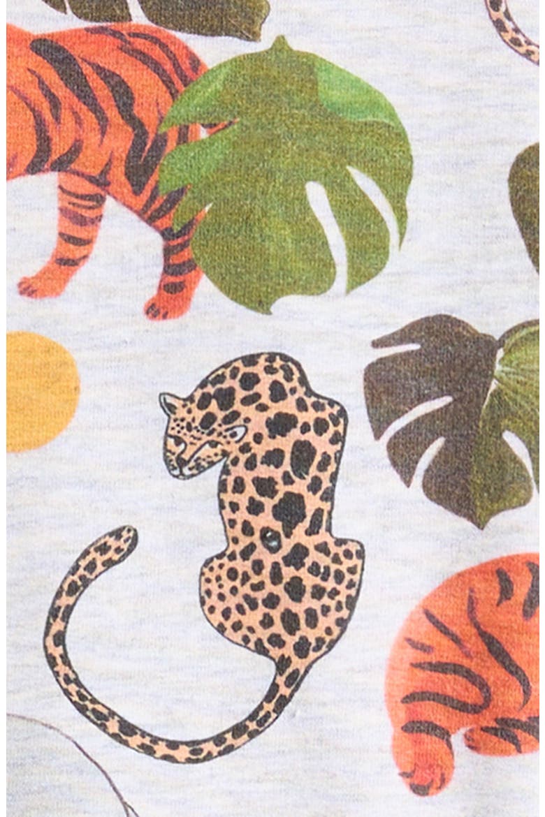 Kids' Jungle Print Camp Shirt & Shorts Set, Alternate, color, GREY
