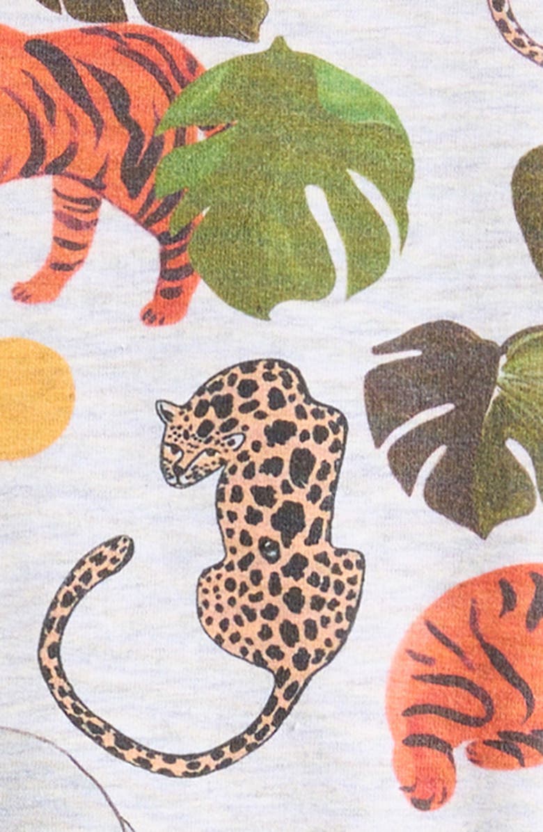 MUMZERS Kids' Jungle Print Camp Shirt & Shorts Set, Alternate, color, Grey