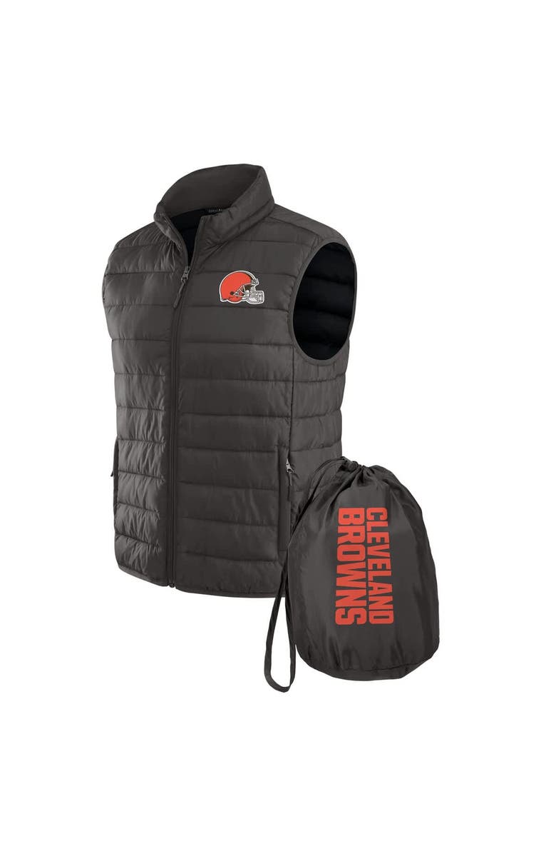 Darius Rucker Collection by Fanatics Men
s NFL x Darius Rucker Collection by Fanatics Black Cleveland Browns Packable Full-Zip Vest with Travel Bag, Main, color, Black