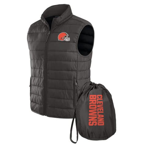 Men
s NFL x Darius Rucker Collection by Fanatics Black Cleveland Browns Packable Full-Zip Vest with Travel Bag