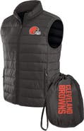 Darius Rucker Collection by Fanatics Men's NFL x Darius Rucker Collection by Fanatics Black Cleveland Browns Packable Full-Zip Vest with Travel Bag