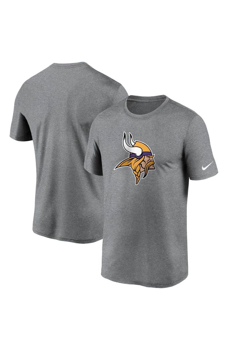 Nike Men's Nike Heathered Charcoal Minnesota Vikings Logo Essential Legend Performance T-Shirt, Alternate, color, 