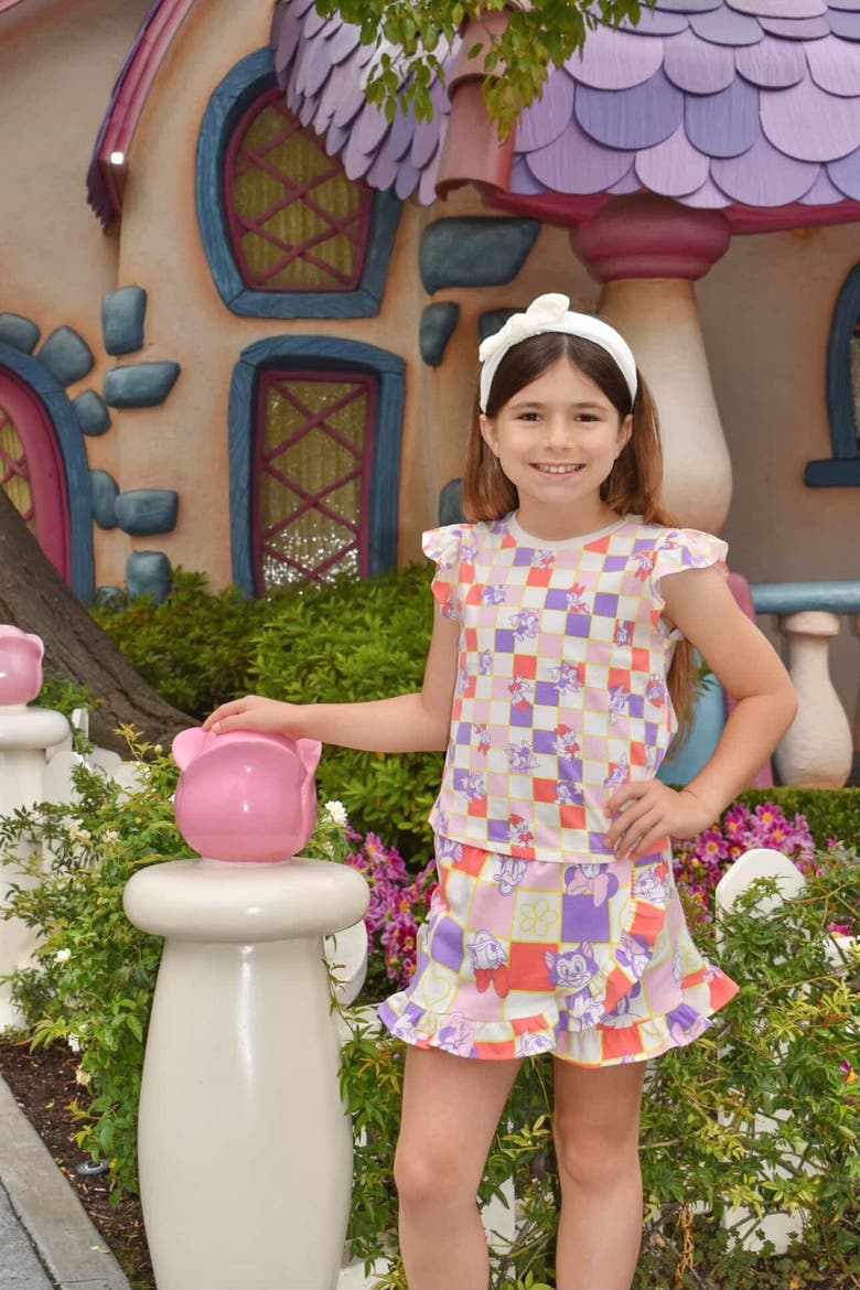 Minnie Mouse Short Sleeve T-shirt And Skort Set, Alternate, color, Minnie Daisy Pastel