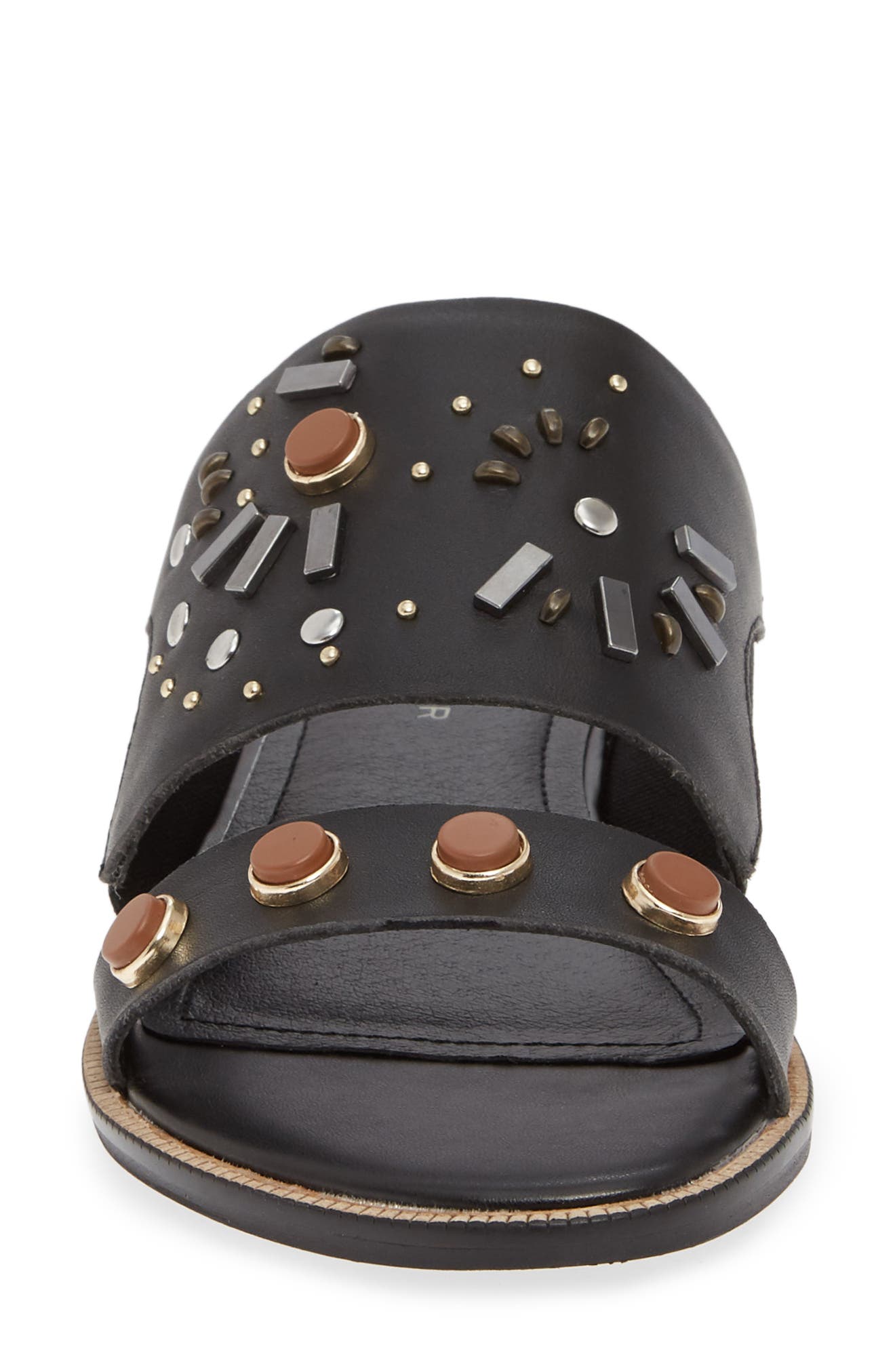 Kelsi Dagger Brooklyn Raven Embellished Slide Sandal, Alternate, color, Black