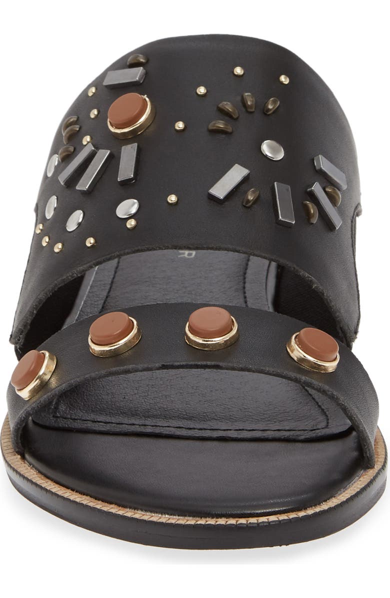 Kelsi Dagger Brooklyn Raven Embellished Slide Sandal, Alternate, color, Black