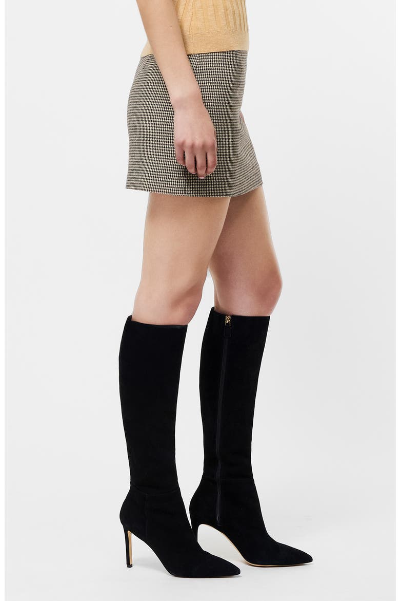 Houndstooth Miniskirt, Alternate, color, BROWN MULTI