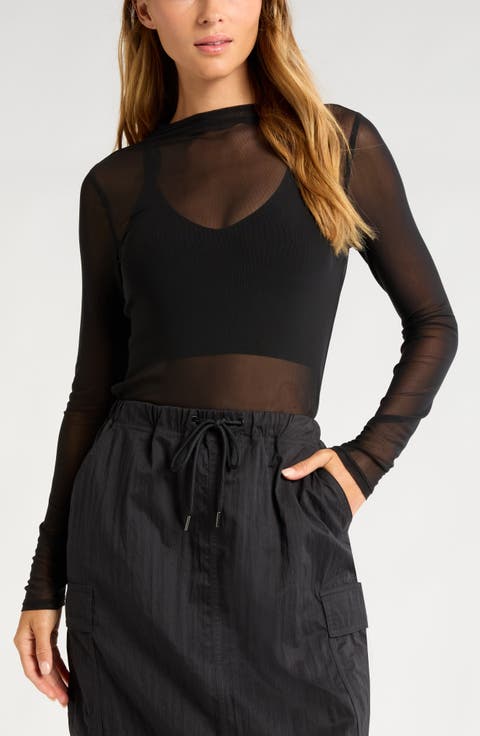 Women's Sheer Luck Long Sleeve Mesh T-Shirt