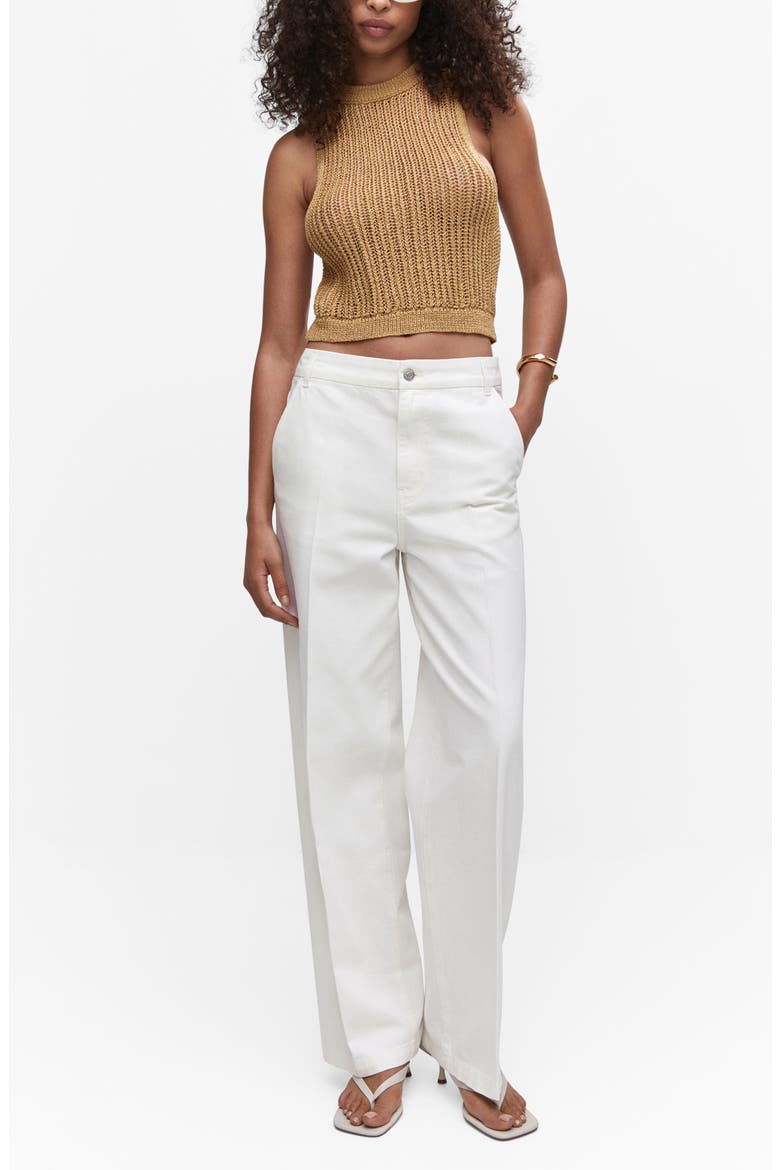 Low Rise Wide Leg Trouser Jeans, Alternate, color, WHITE