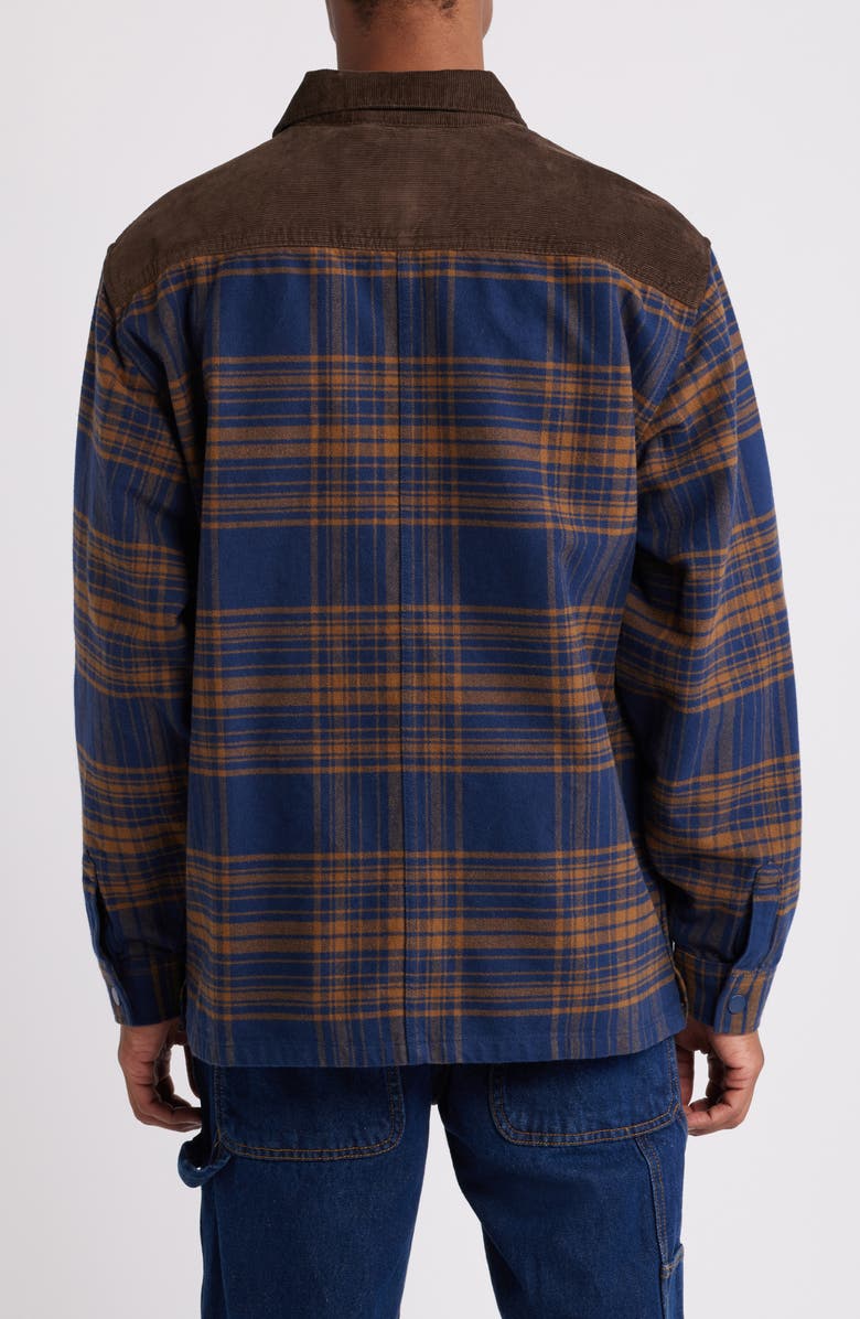Vans Nelson Heavyweight Plaid Flannel Snap-Up Shacket, Alternate, color, 