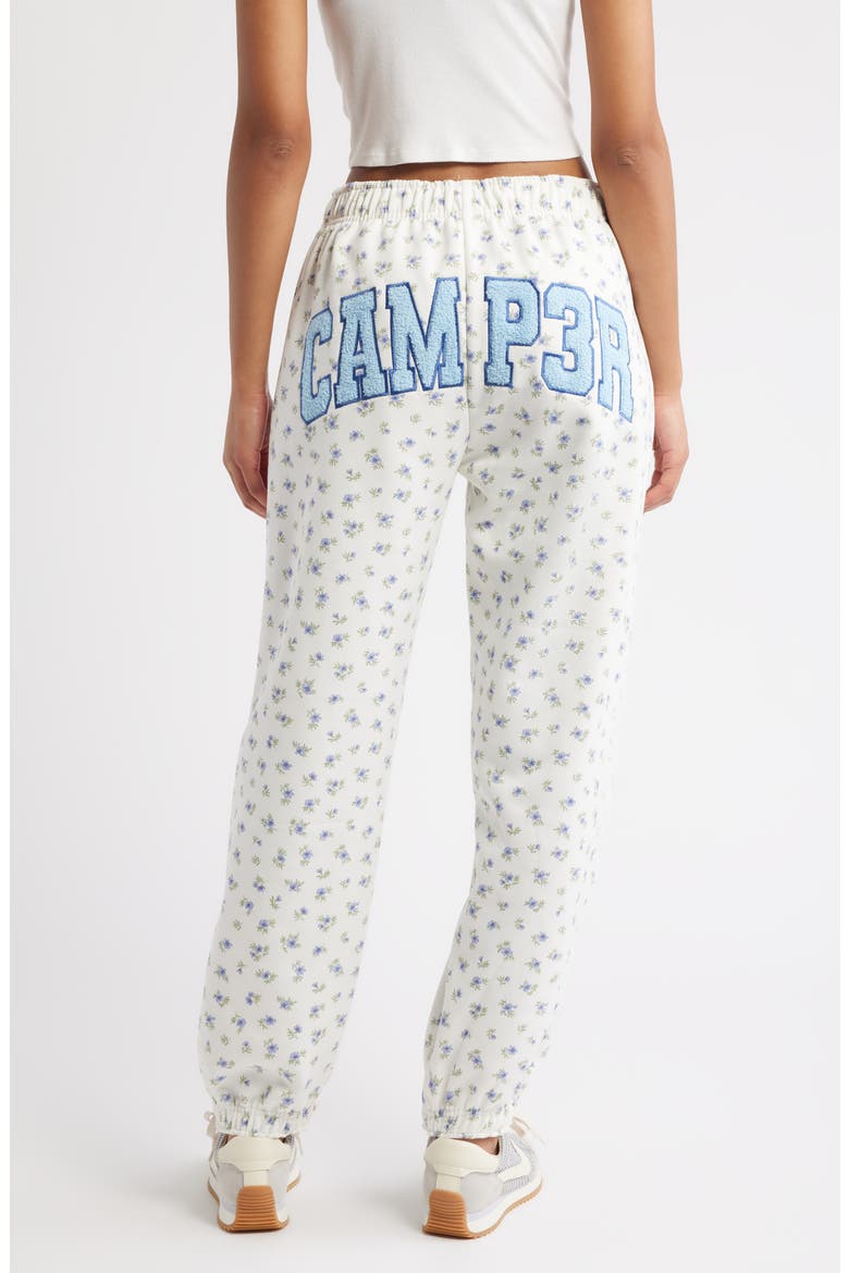 Periwinkle Floral Joggers, Alternate, color, LIGHT GRAY