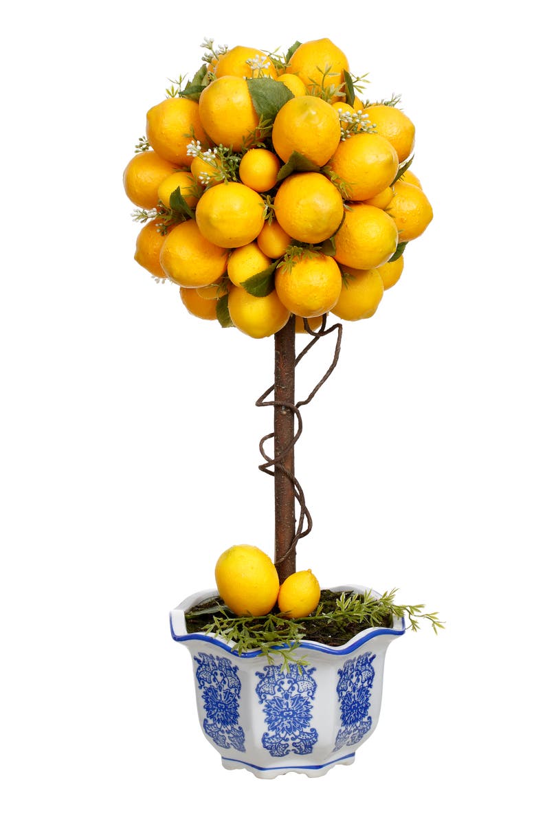 Mark Roberts Potted Lemon Topiary, Main, color, Yellow