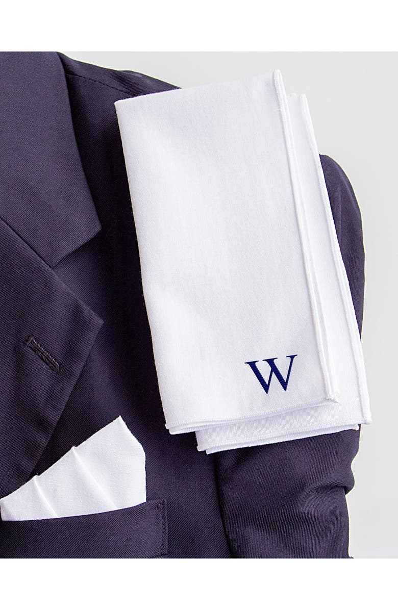 Cathy's Concepts Set of 3 Monogram Cotton Pocket Squares, Alternate, color, 