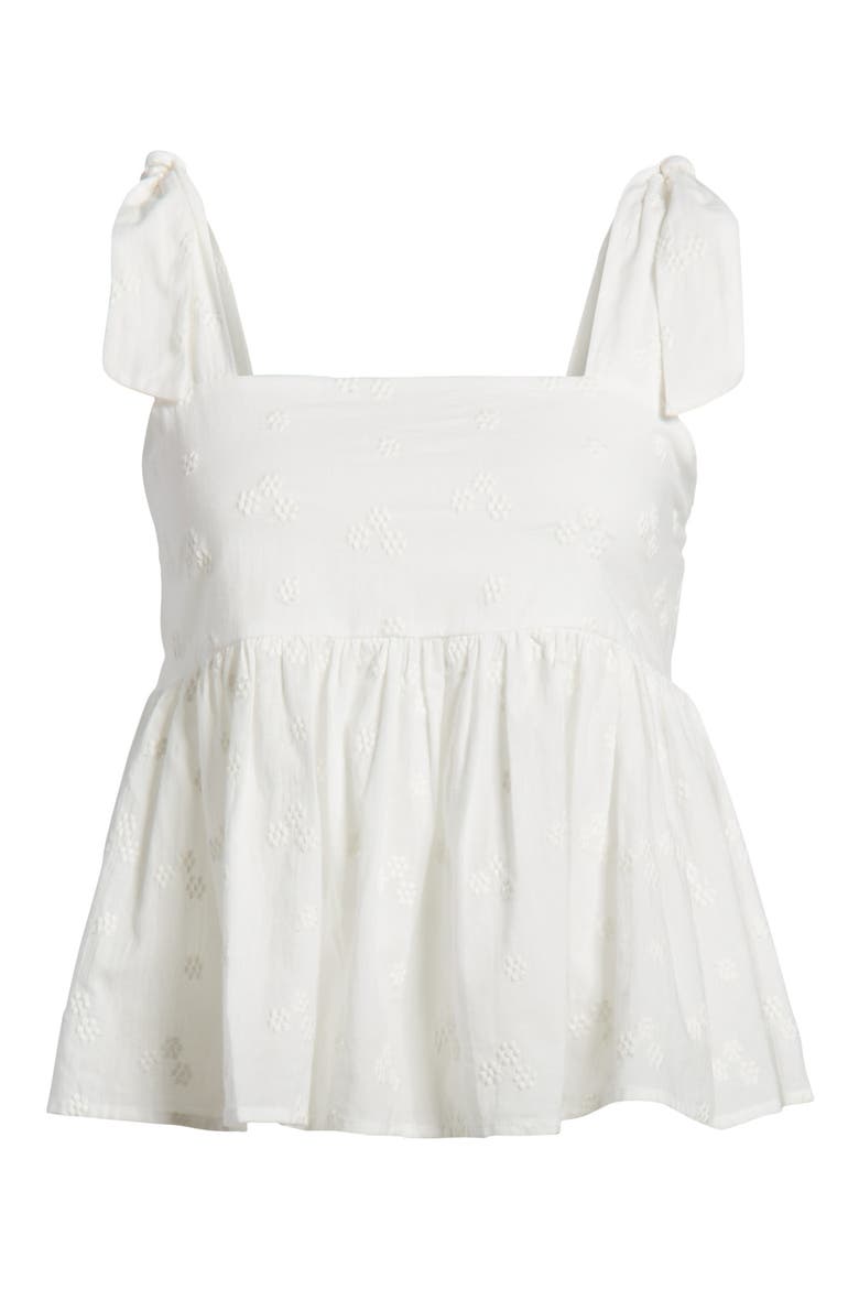 Embroidered Peplum Tank, Alternate, color, WHITE