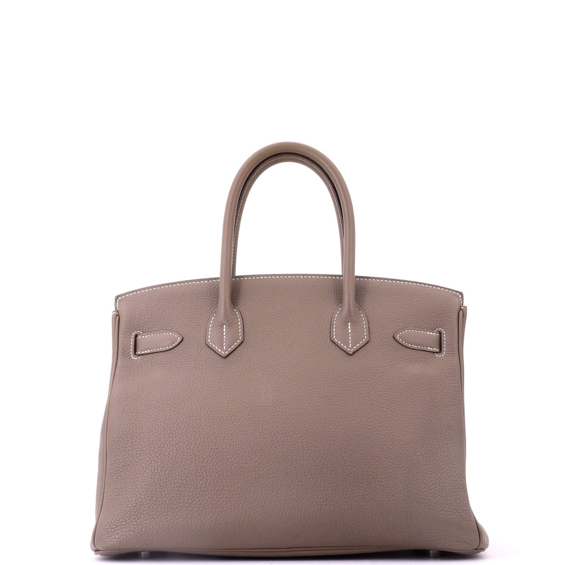 Pre-Owned Hermes Birkin Handbag Grey Togo with Palladium Hardware 30, Alternate, color, Etoupe