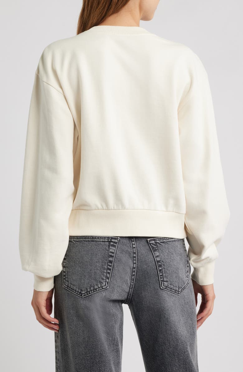 PAIGE Nimona Lace Trim Sweatshirt, Alternate, color, Antique White