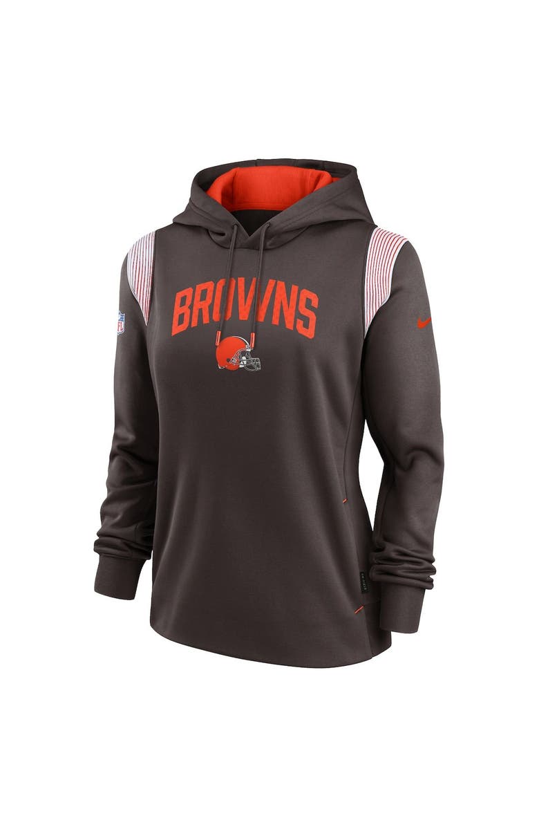 Nike Women's Nike Brown Cleveland Browns Sideline Stack Performance Pullover Hoodie, Alternate, color, Brown
