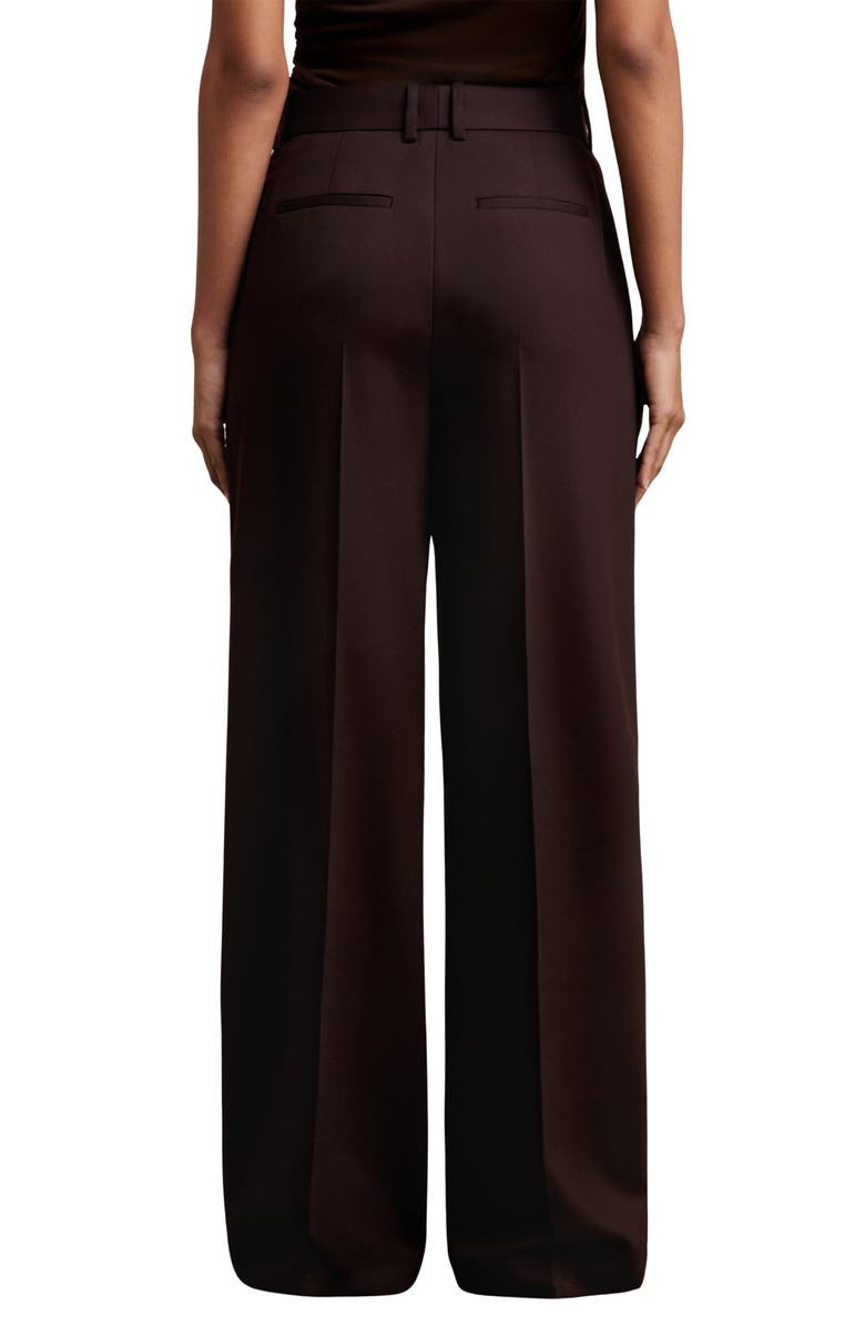 Reiss Solene Wool Blend Wide Leg Pants, Alternate, color, Aubergine