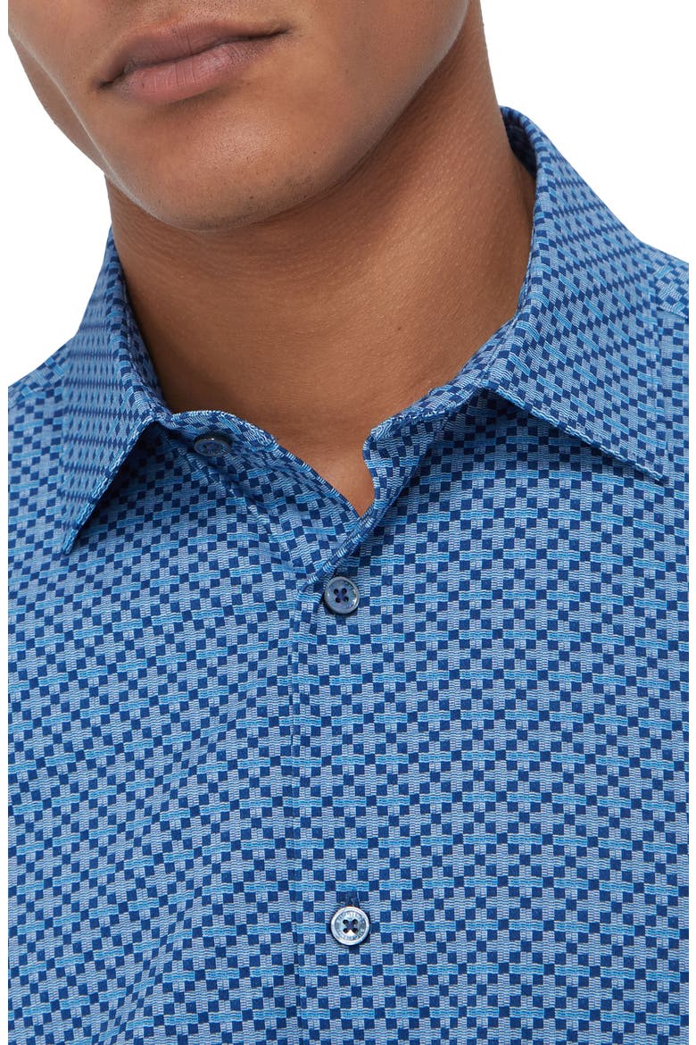 James OoohCotton® Microcheck Button-Up Shirt, Alternate, color, CLASSIC BLUE