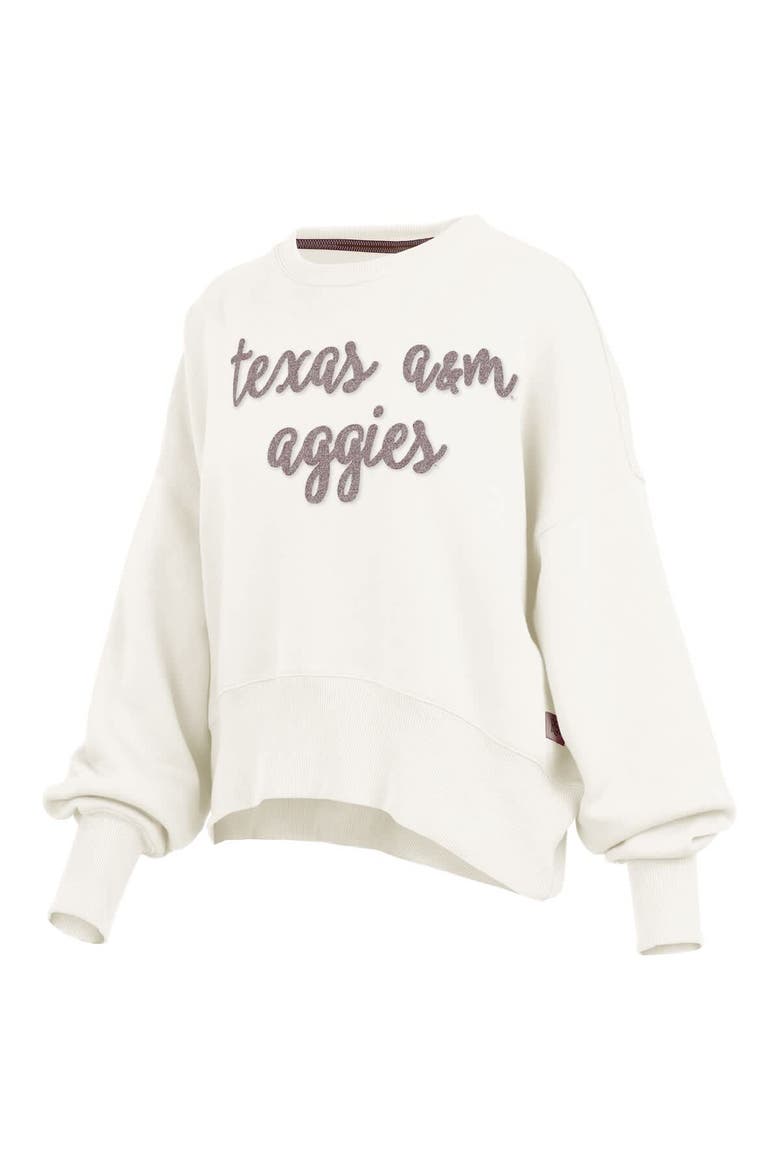 Women's Pressbox Cream Texas A&M Aggies Chelsea Oversized Pullover Sweatshirt, Alternate, color, Cream