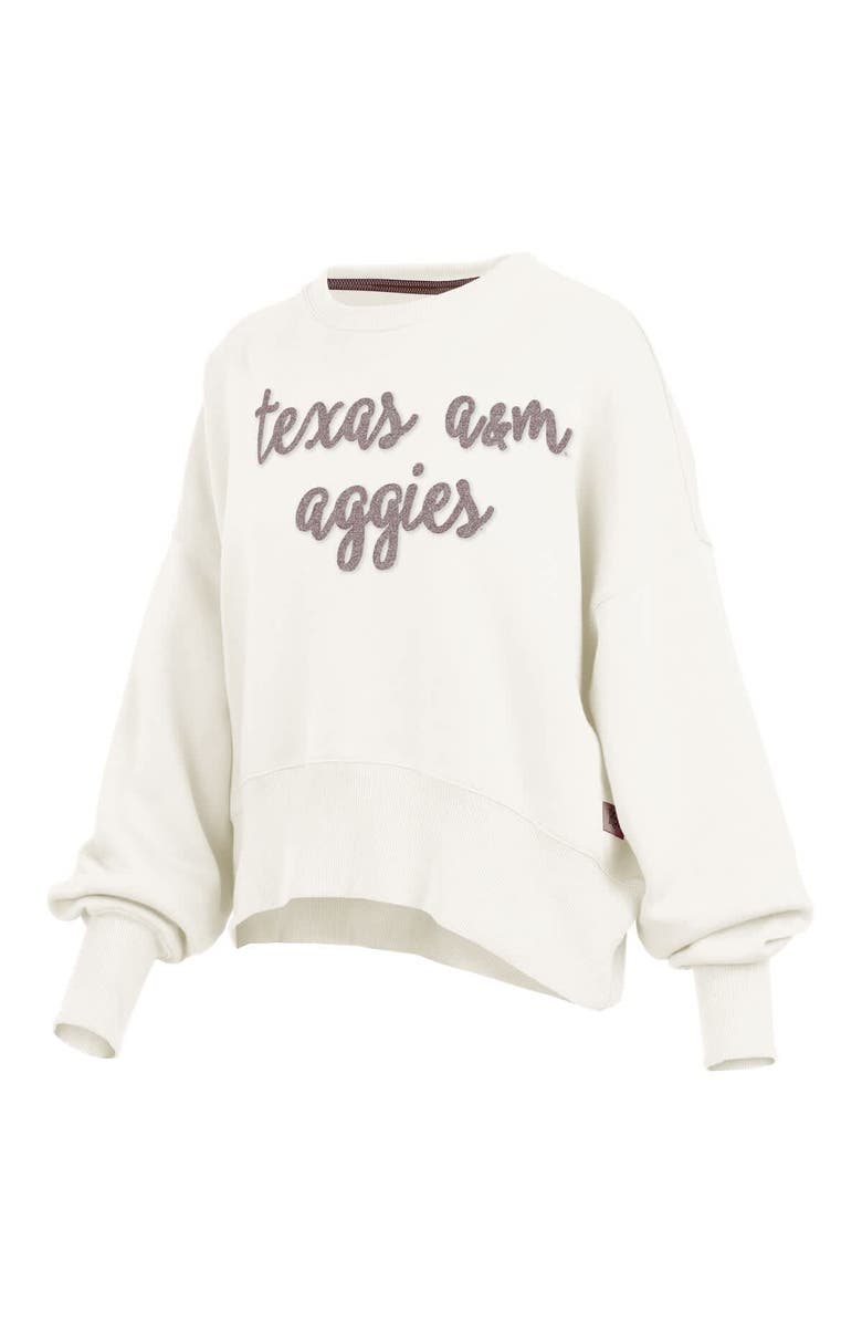 PRESSBOX Women's Pressbox Cream Texas A&M Aggies Chelsea Oversized Pullover Sweatshirt, Alternate, color, 