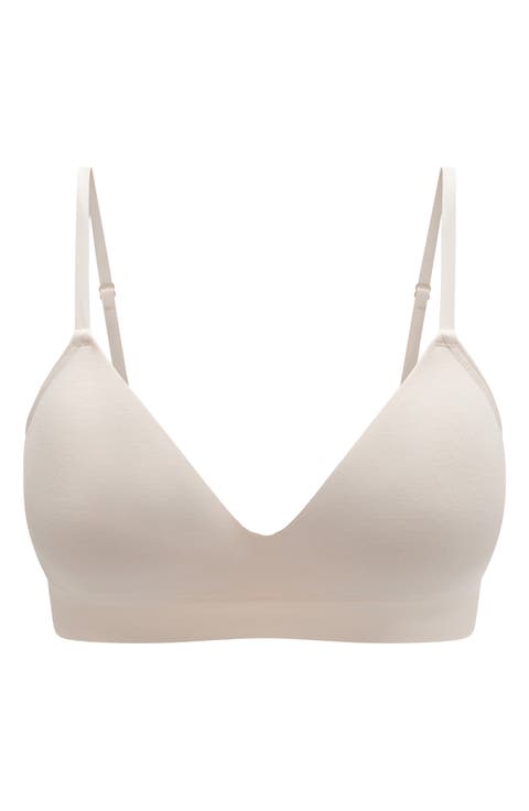 Seamless Wireless Cotton Blend Plunge Bra
