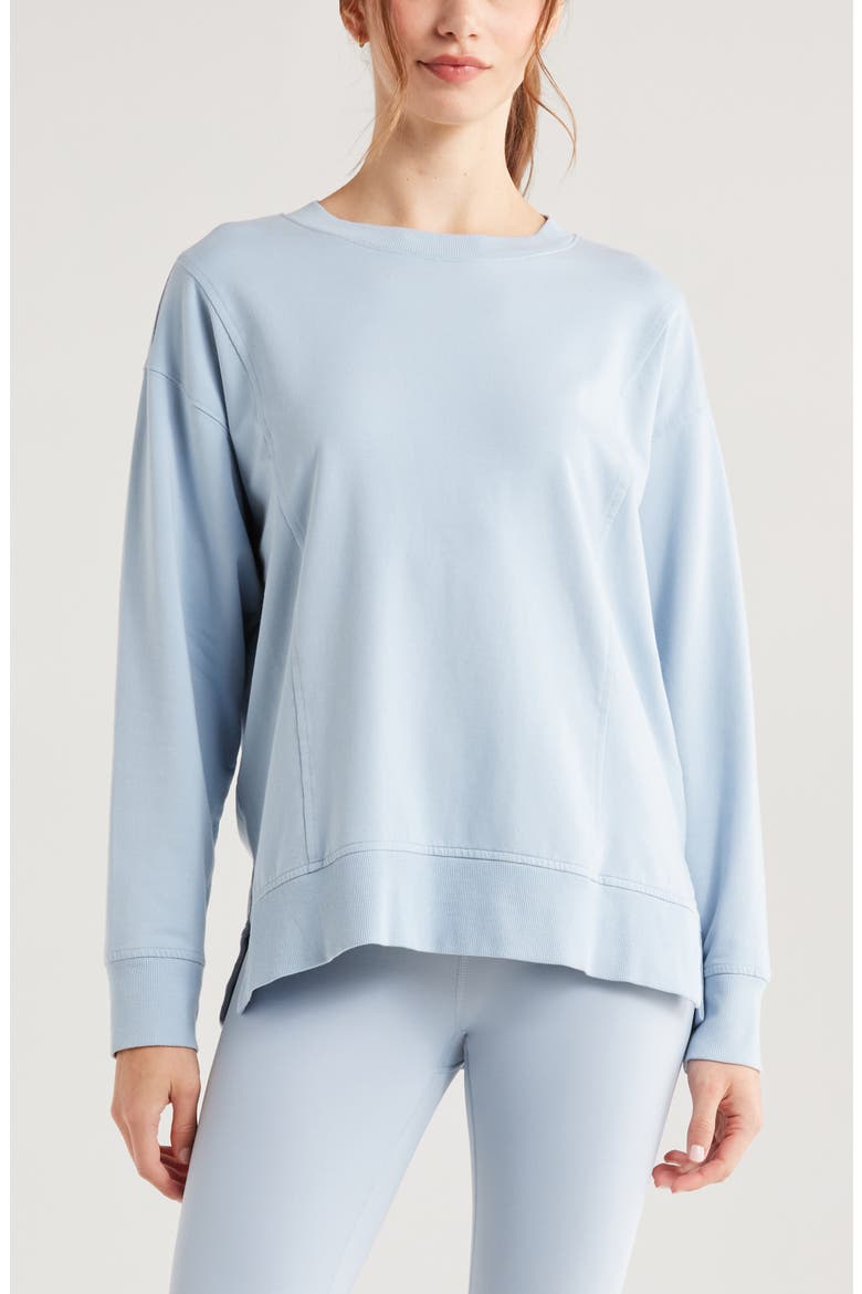 Luxe French Terry Sweatshirt, Main, color, BLUE FOG