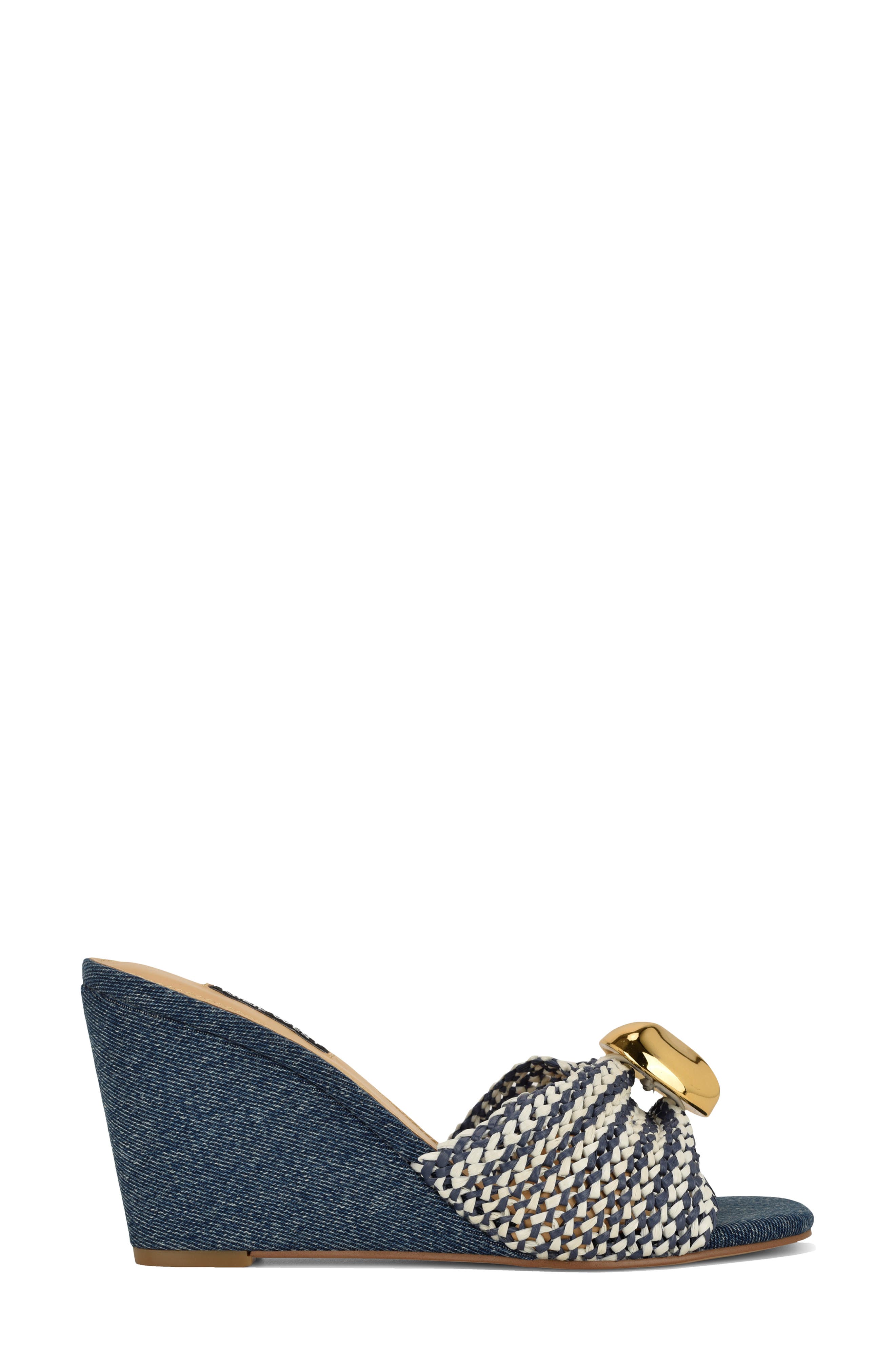 Nine West Nessla Wedge Sandal, Alternate, color, Medium Blue