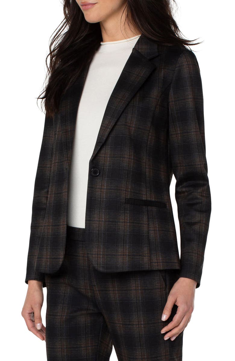 Liverpool Los Angeles Plaid Fitted Blazer, Alternate, color, 