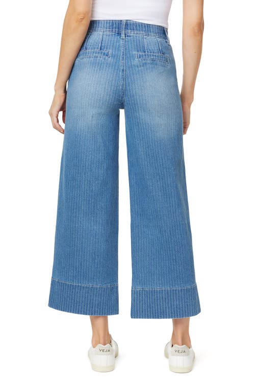 Curve Appeal Bowery Stripe Cropped Wide Leg Jeans In Stella