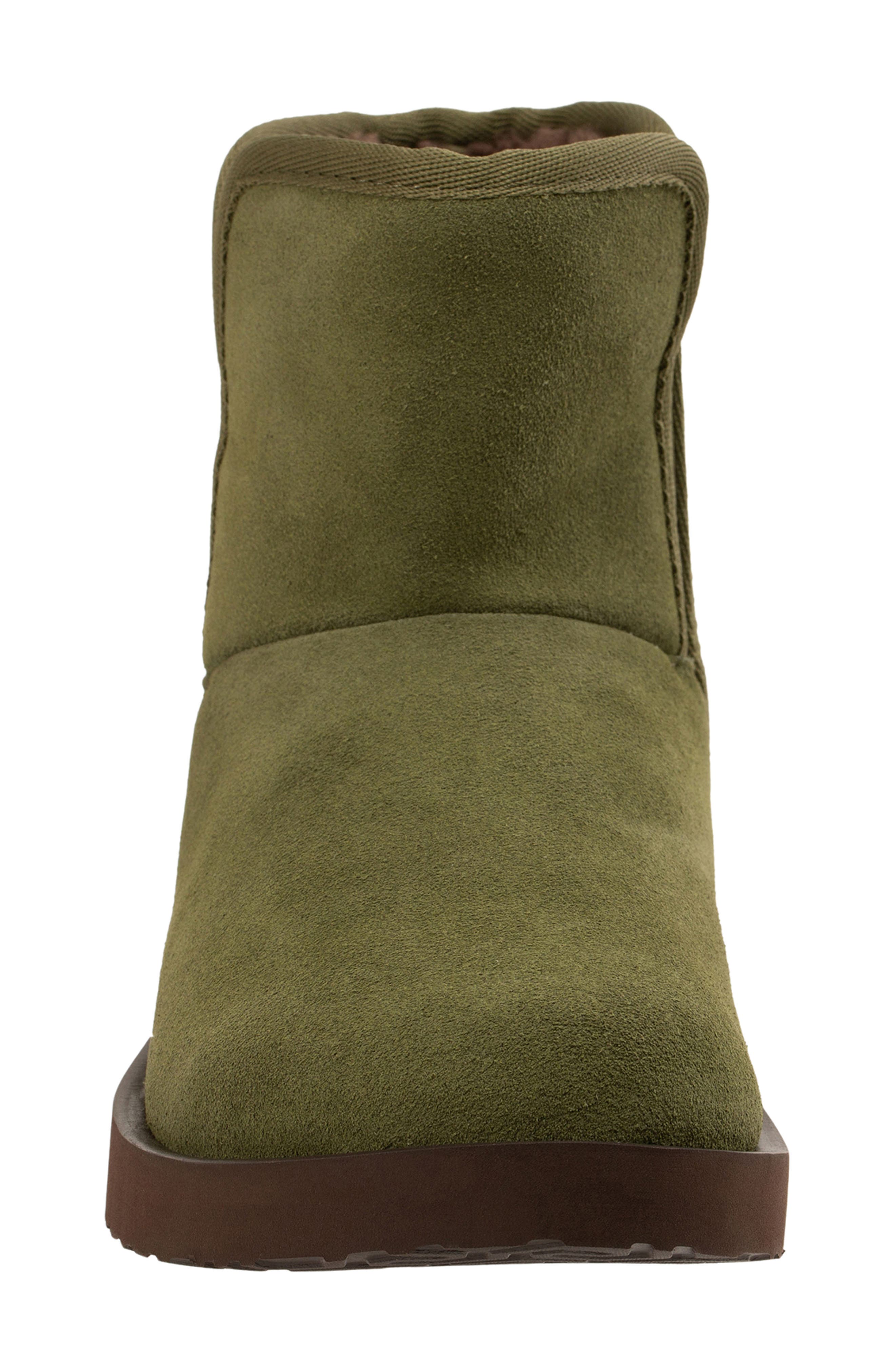 Fireside Faux Fur Lined Leather Bootie Slipper, Alternate, color, CAPULET OLIVE