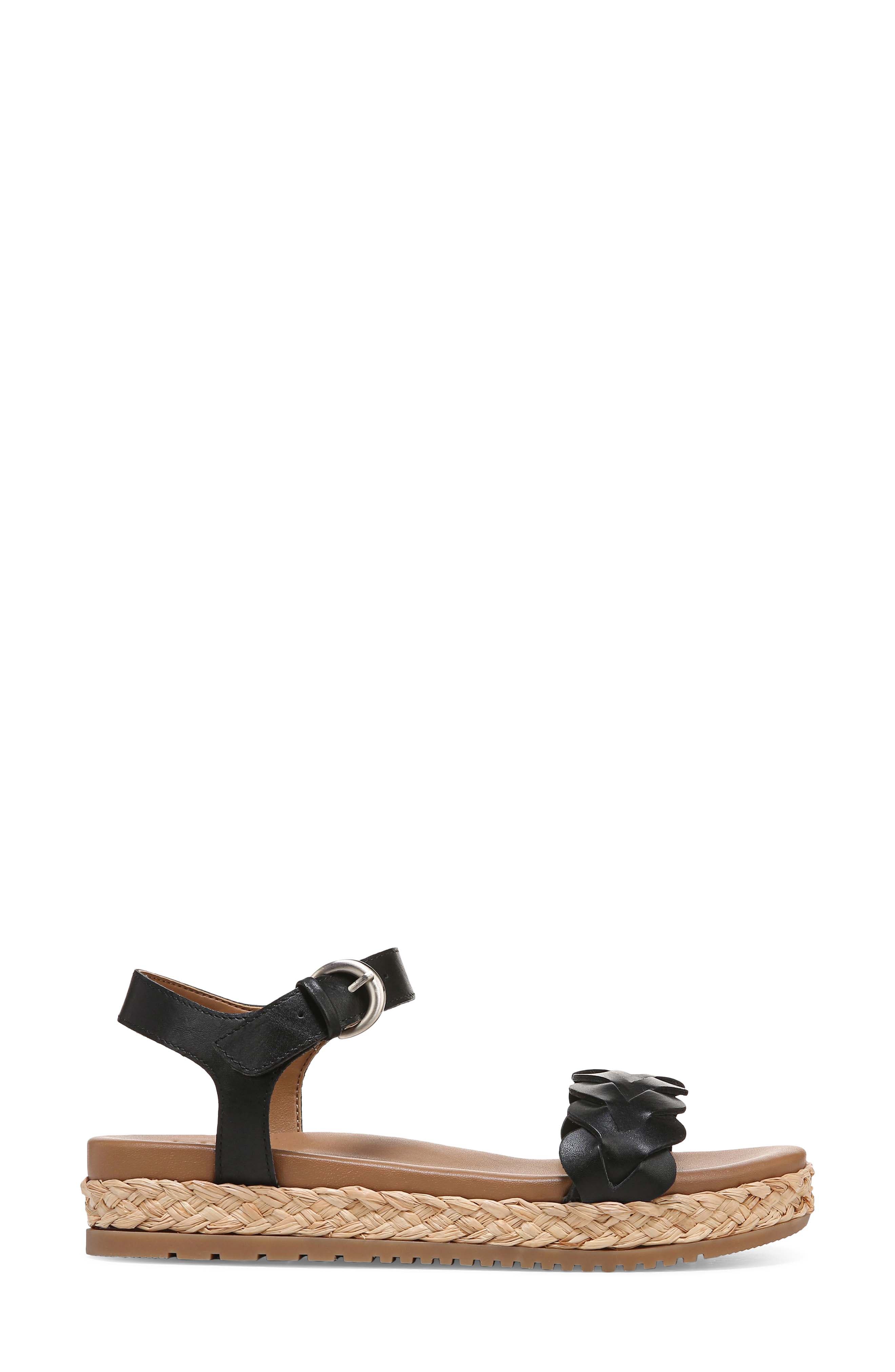 Naturalizer Neila Ankle Strap Platform Sandal, Alternate, color, Black Leather