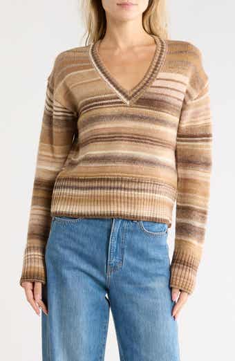 Diora Stripe V-Neck Sweater