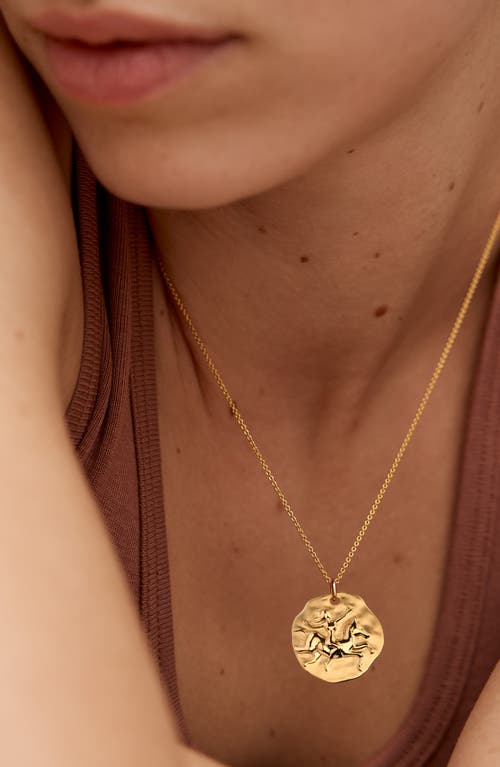 Monica Vinader Gold Sagittarius Zodiac Chain Necklace In Gold