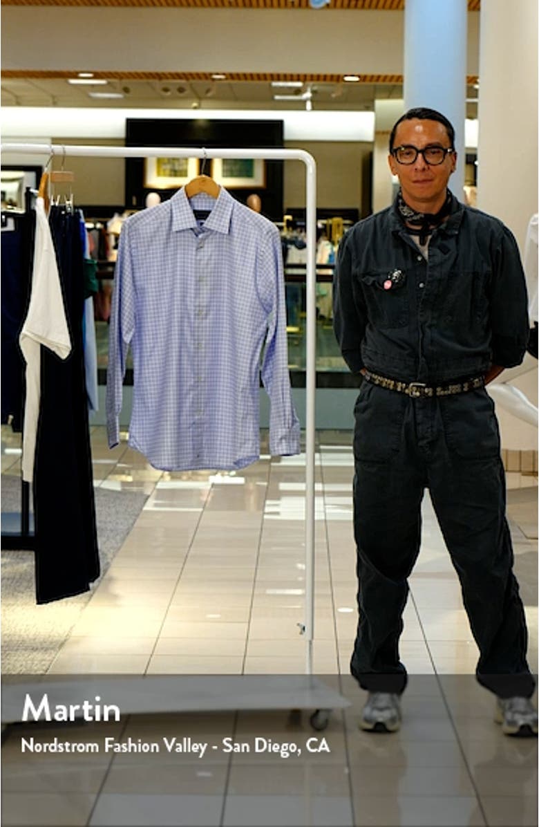 Trim Fit Herringbone Check Dress Shirt, sales video thumbnail