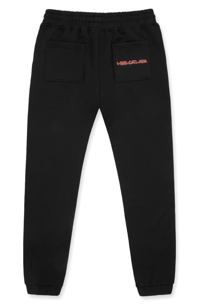RtA Owen Neon Logo Cotton Sweatpants, Alternate, color, Black Neon Logo