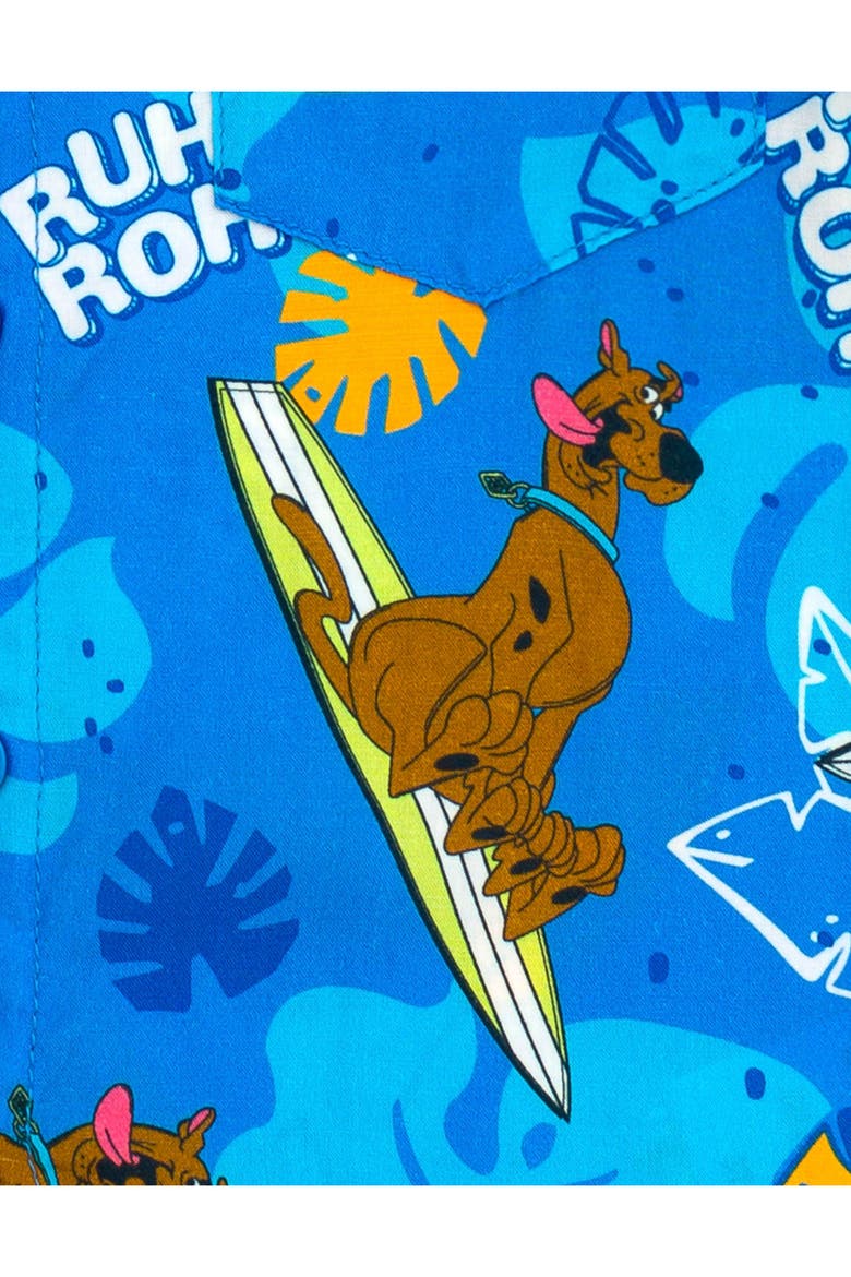 Hawaiian Button Down Shirt, Alternate, color, Scooby Blue