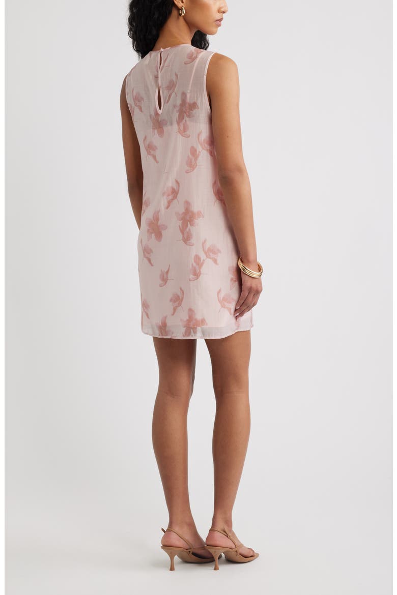 Organza Shift Dress, Alternate, color, PINK WINDY HIBISCUS