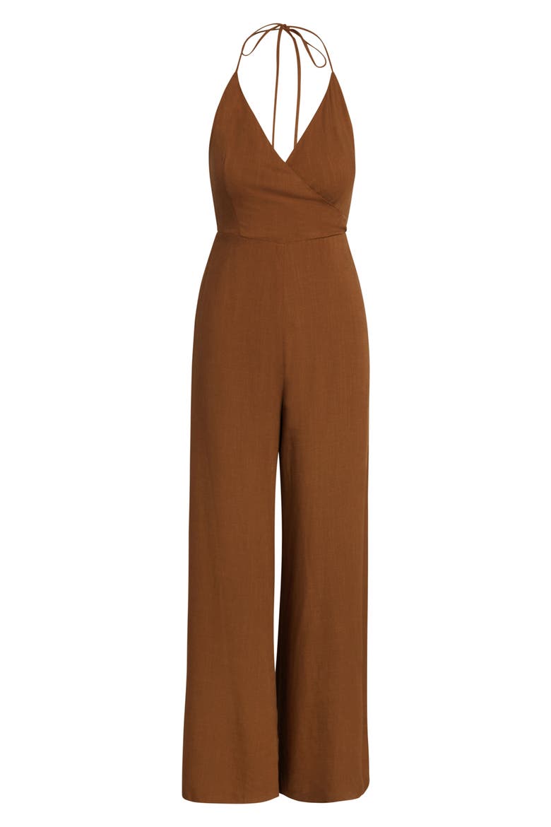 Saint Tropez Halter Neck Jumpsuit, Alternate, color, CAPPUCCINO