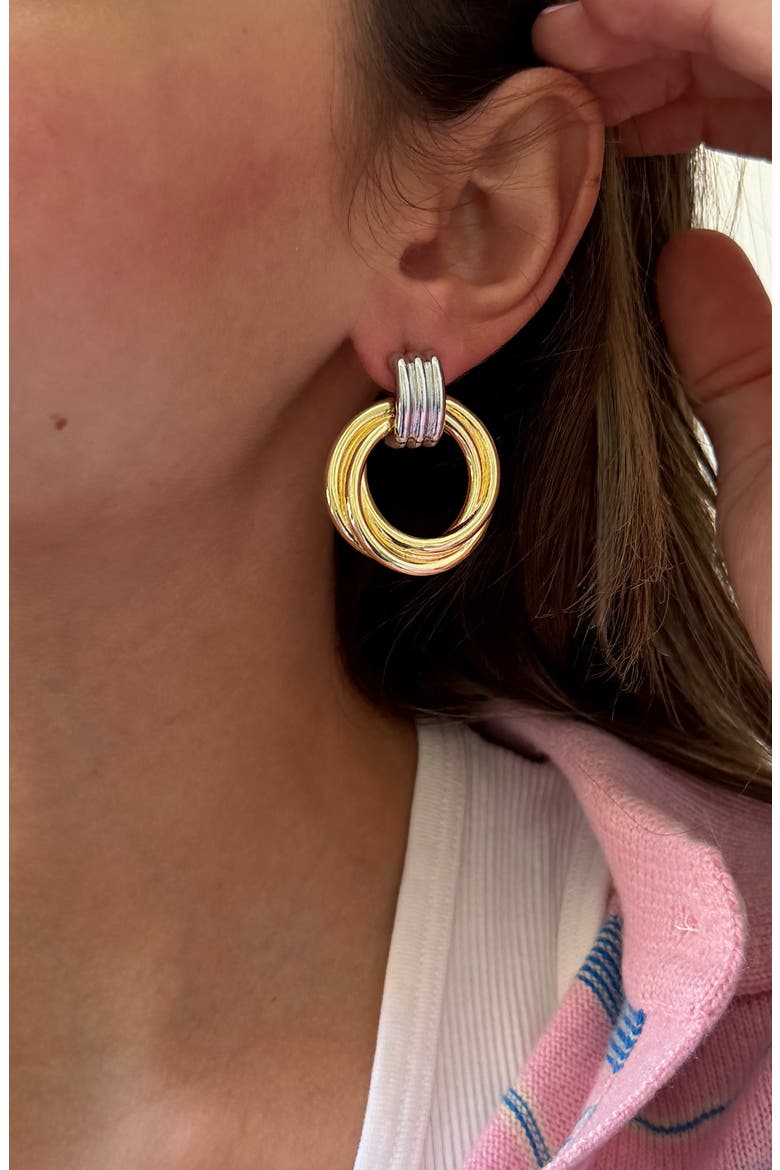 Shiloh Earrings, Alternate, color, TWO TONE
