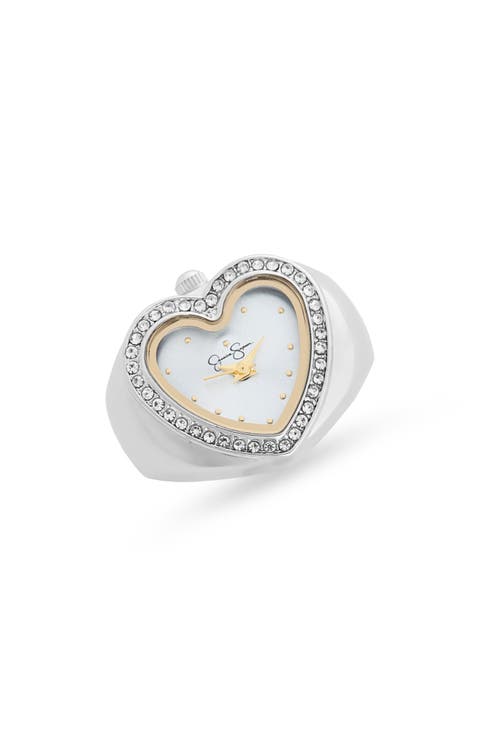 Crystal Heart Ring Watch