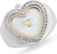 Jessica Simpson Crystal Heart Ring Watch