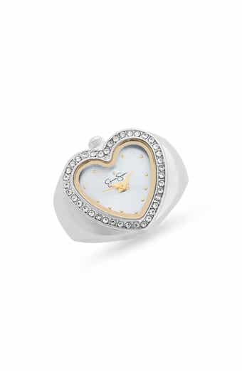 Crystal Heart Ring Watch