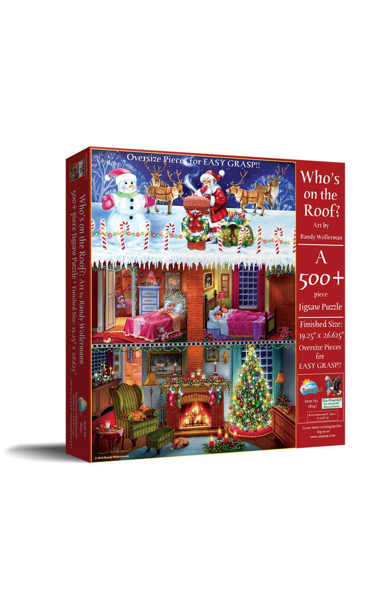 Sunsout Who's on the roof 500 piece Jigsaw Puzzle for Adults Large Pieces, Main, color, Multicolor