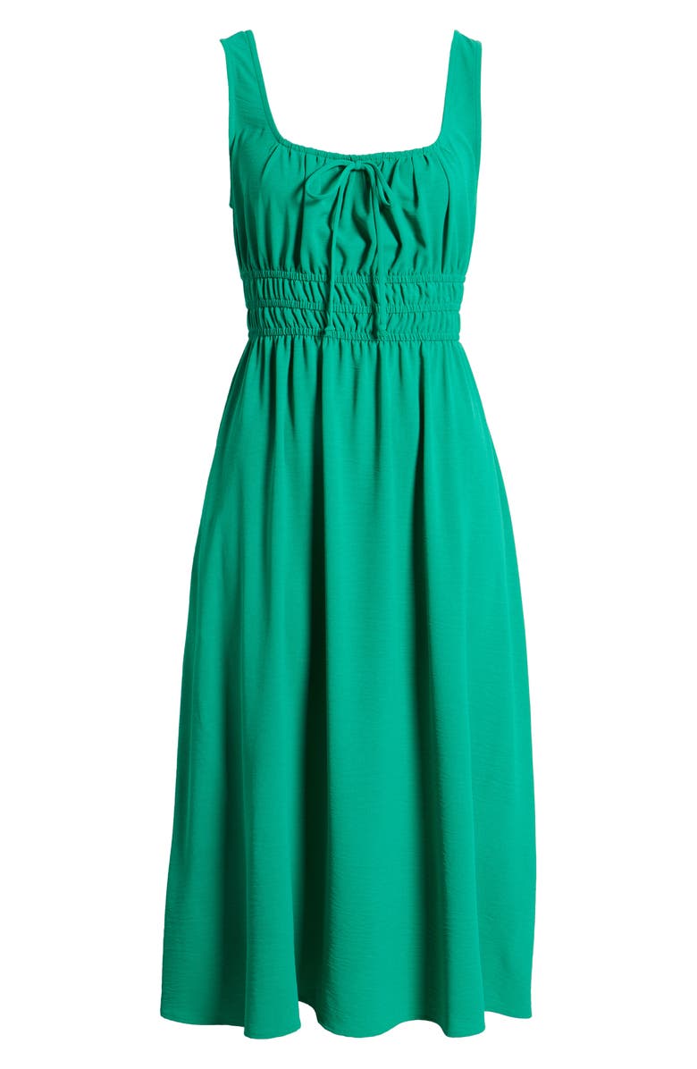 Connected Apparel Shirred Waist Midi Dress, Alternate, color, 