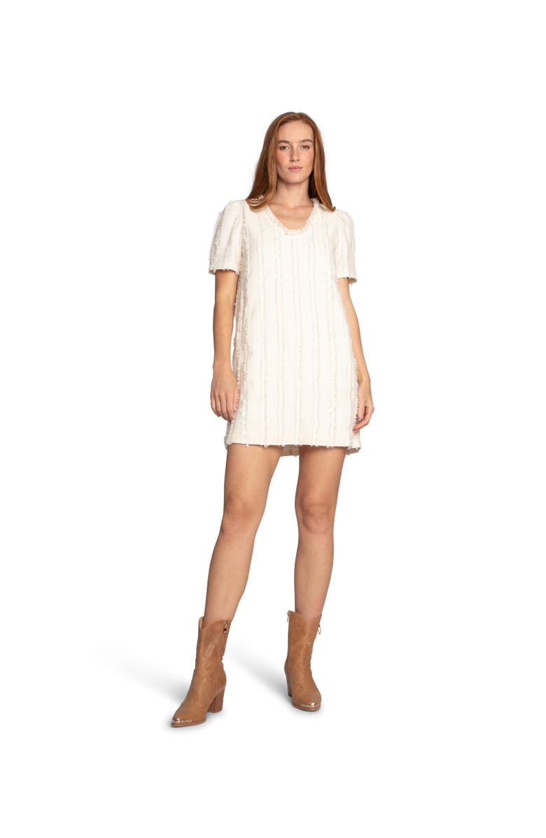 Belle & Bloom Solana Boho Fringe Shift Mini Dress, Alternate, color, Natural