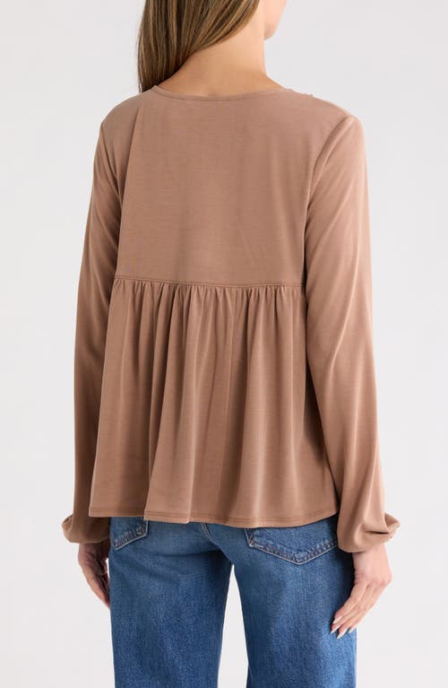 Lucky Brand Button & Loop Top In Brown