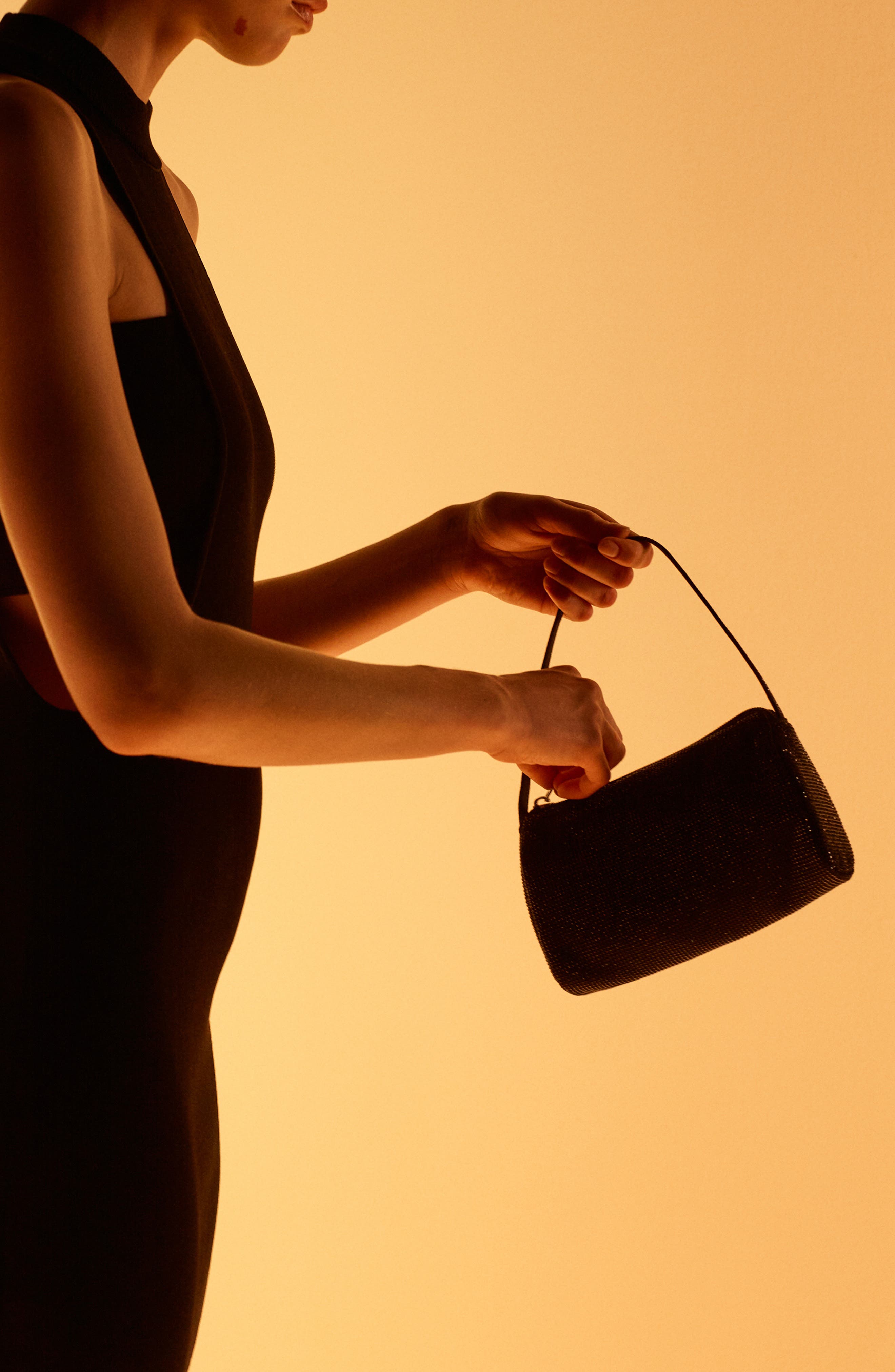 MANGO x Kaia Gerber Rhinestone Handbag, Alternate, color, 