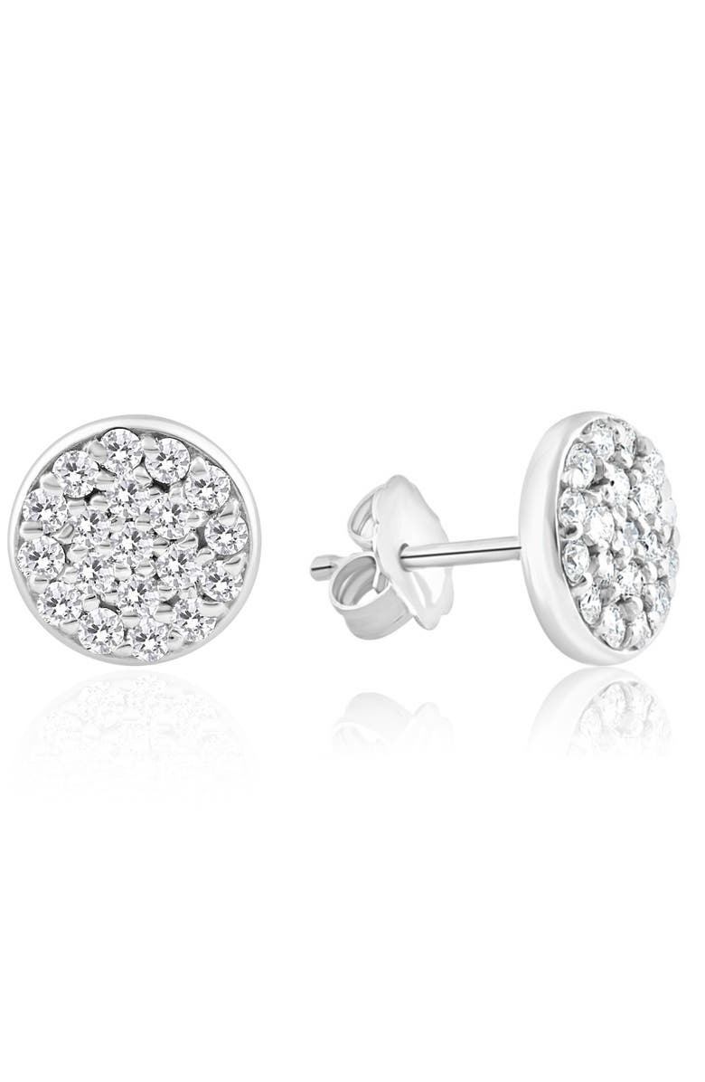 Bliss Diamond 3/8 Ct EX3 Lab Grown Diamond Pave Studs Womens Earrings Lab Grown 14k Gold 8mm, Alternate, color,