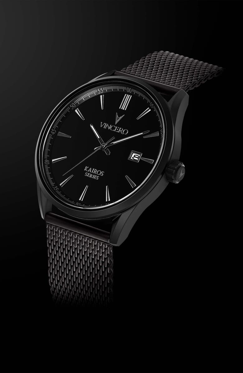 Vincero Kairos Mesh Strap Watch, 42mm, Alternate, color,